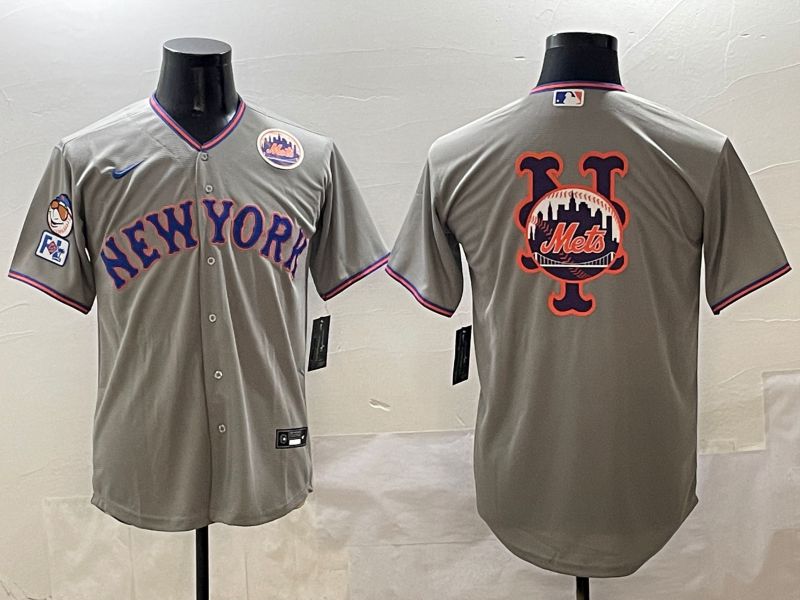 Men New York Mets Blank Grey Second generation 2025 Nike MLB Jersey style 11